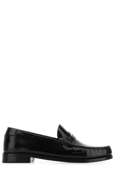 SAINT LAURENT Black Patent Leather Loafer for Men - SS24 Collection