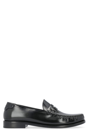 SAINT LAURENT Stylish Black Leather Moccasins for Women