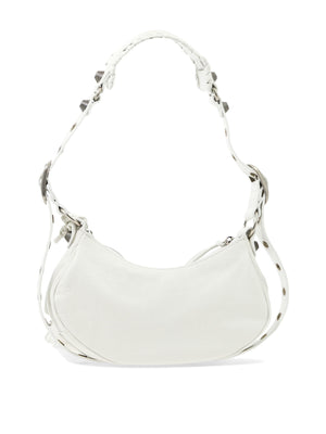 BALENCIAGA Optic White XS Leather Cagole Shoulder Handbag for Women - FW23