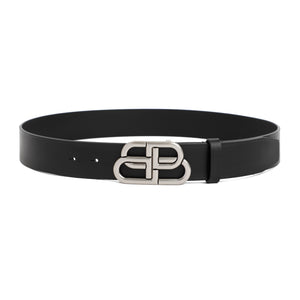 BALENCIAGA Men's Large Black Belt for SS24