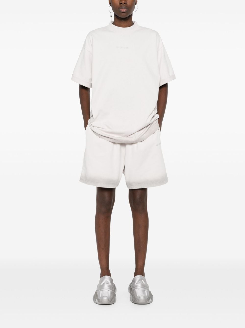 BALENCIAGA Thigh-Length Ombre Effect Shorts with Reflective Detailing