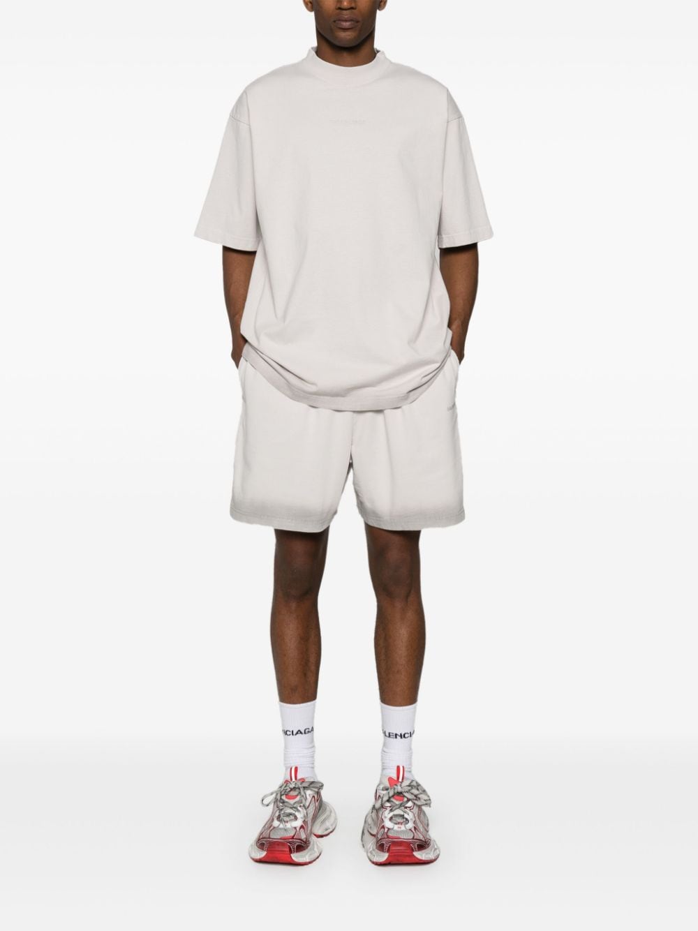 BALENCIAGA Thigh-Length Ombre Effect Shorts with Reflective Detailing