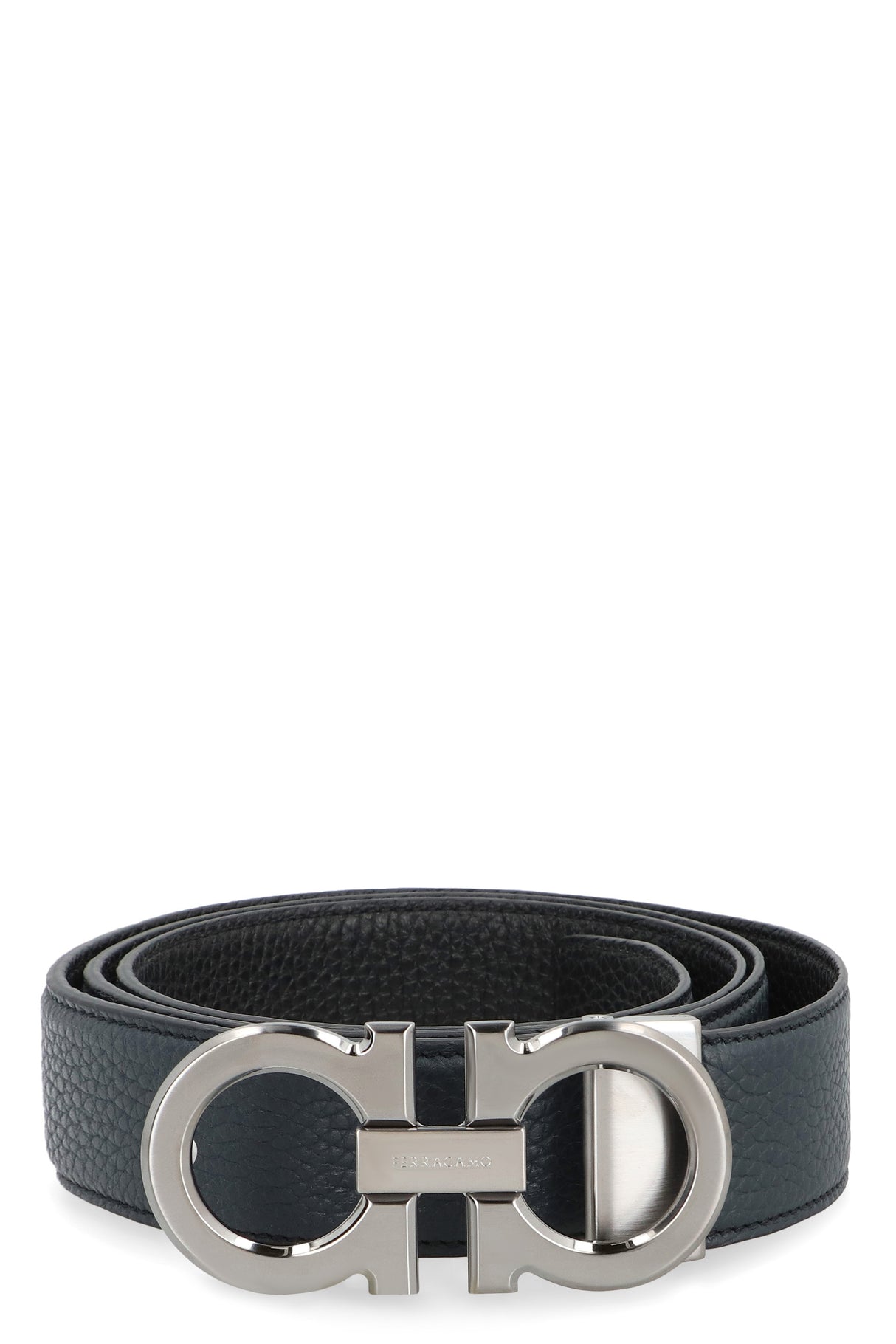 Ferragamo Reversible Leather Belt with Gancini Hook - 3.5 cm Height