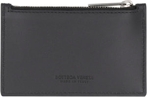 BOTTEGA VENETA Classic Black Leather Card Holder for Men