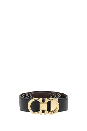 FERRAGAMO Reversible Gancini Hook Leather Belt