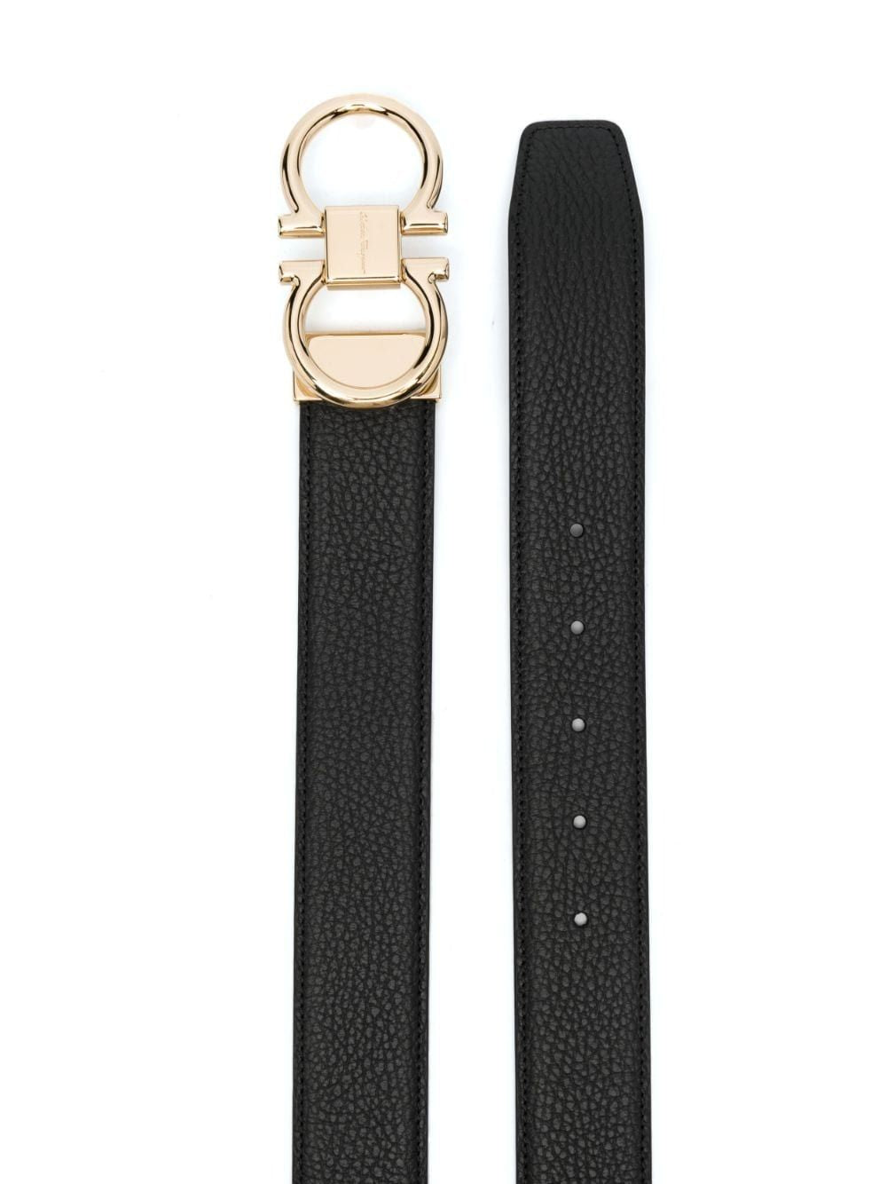 FERRAGAMO Reversible Gancini Hook Leather Belt