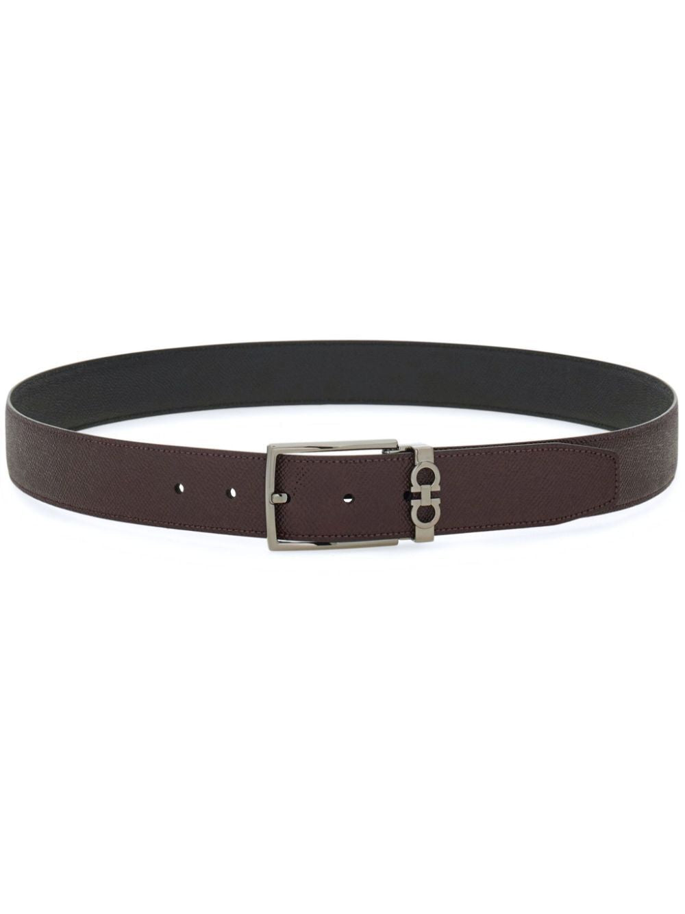 Ferragamo Reversible Grained Leather Gancini Motif Belt