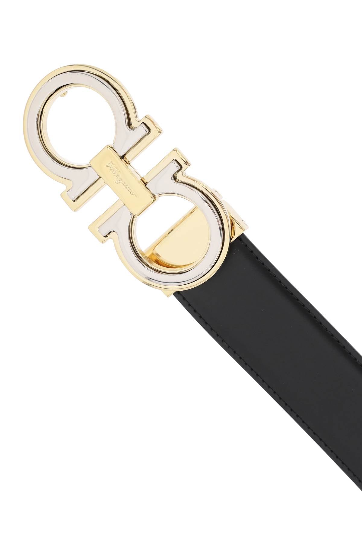 FERRAGAMO Reversible Two-Tone Buckle Belt - Size 105