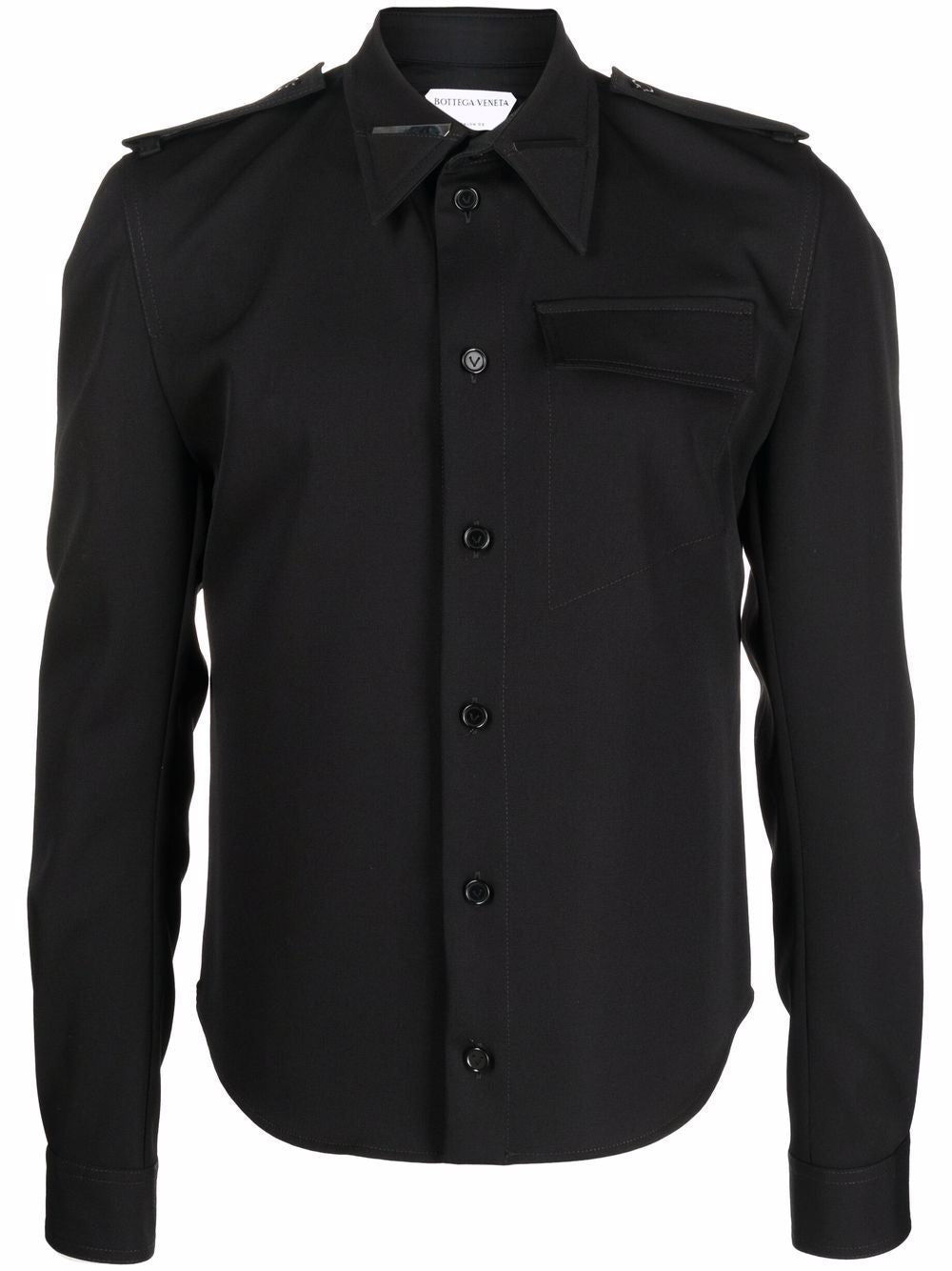 BOTTEGA VENETA Black Flap Pocket Shirt for Men - Fall/Winter 2024 Collection