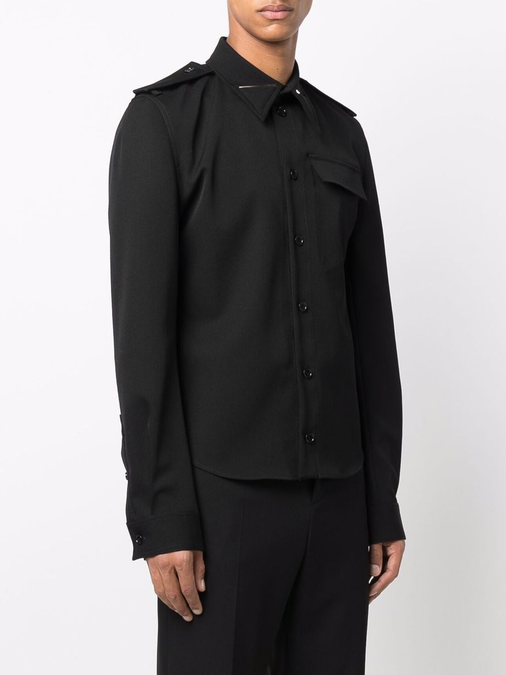 BOTTEGA VENETA Black Flap Pocket Shirt for Men - Fall/Winter 2024 Collection