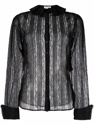 SAINT LAURENT Patchwork Cotton Shirt for Women - SS22 Collection