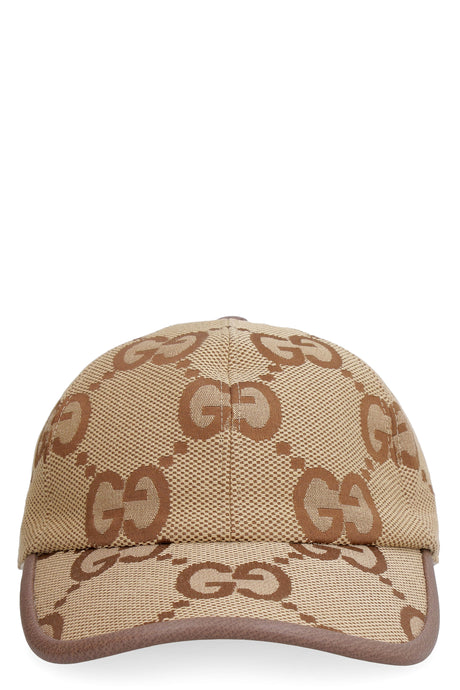 GUCCI Luxury Canvas and Leather Baseball Cap