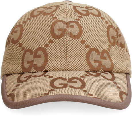 GUCCI Luxury Canvas and Leather Baseball Cap