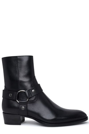 SAINT LAURENT Luxurious Leather Wyatt Harness Boots for Men