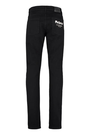 ALEXANDER MCQUEEN Men's Black Slim Fit Jeans in SS23 Collection