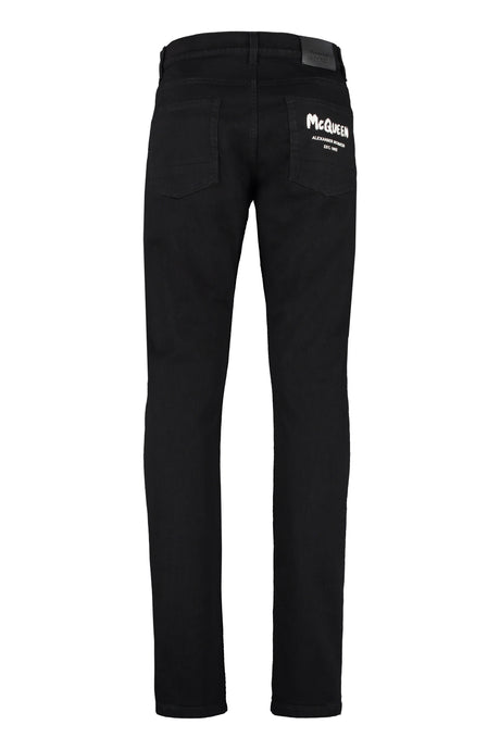 ALEXANDER MCQUEEN Men's Black Slim Fit Jeans in SS23 Collection