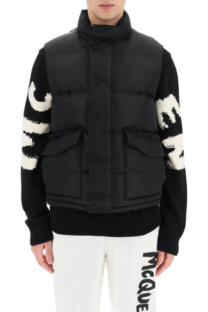 ALEXANDER MCQUEEN Men's Black Puffer Field Vest for FW23