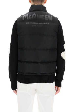 ALEXANDER MCQUEEN Men's Black Puffer Field Vest for FW23