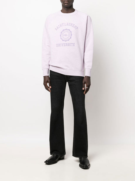 SAINT LAURENT Lilac Oversized Empellished Sweatshirt for Men