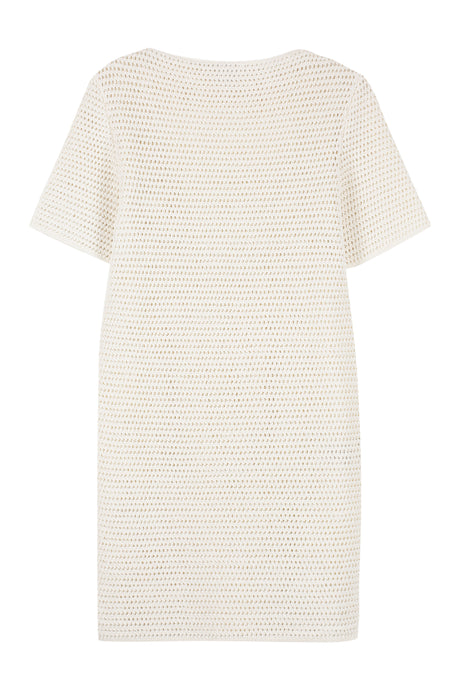 BOTTEGA VENETA Crochet Knit Dress - Unlined, White Lace-effect Sleeveless Dress for Women