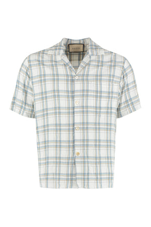 GUCCI Check Motif Short Sleeved Shirt for Men - FW22 Collection