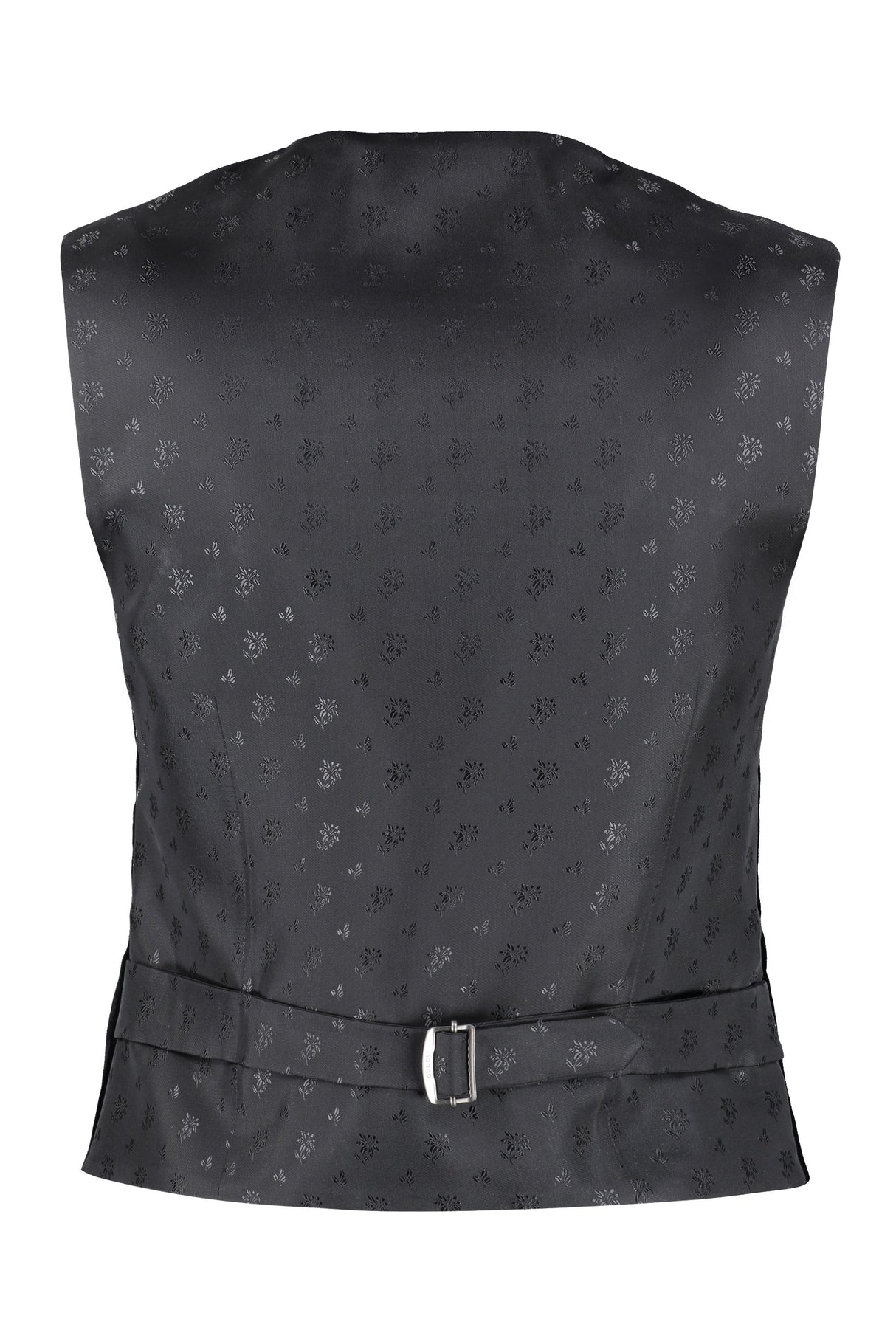 GUCCI Black Velvet Women's Vest with Rounded Revers and Back Tab