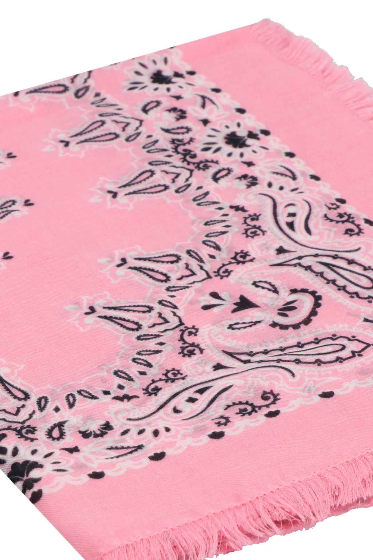 SAINT LAURENT Frayed Edges Pink Scarf for Women - Size 145x160 cm, SS22