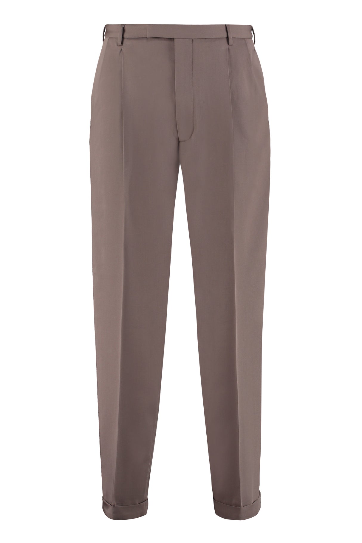 GUCCI Classic Brown Wool Tailored Trousers for Men