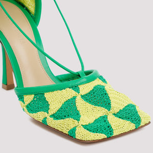 BOTTEGA VENETA Green Stretch Sandals for Women: Fall/Winter 2024 Collection