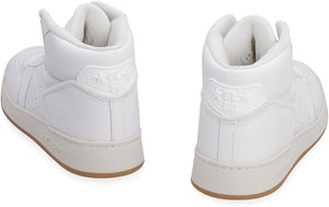 SAINT LAURENT White Leather High-Top Sneakers