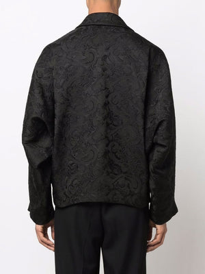 SAINT LAURENT Black Kimono Style Court Coat for Men - SS22 Collection