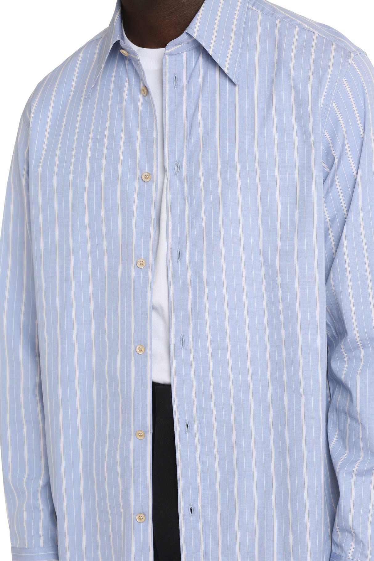 GUCCI Classic Striped Cotton Shirt for Men in Navy