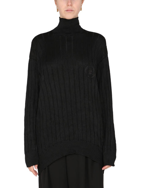 BALENCIAGA Oversized Turtleneck Silk Pullover