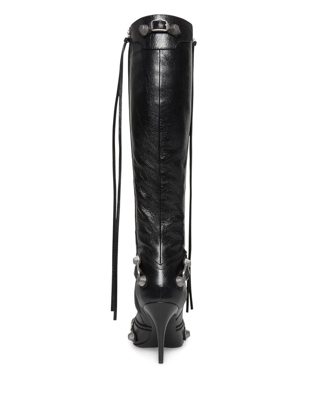 BALENCIAGA Sleek Black 90mm Leather Boots for Women