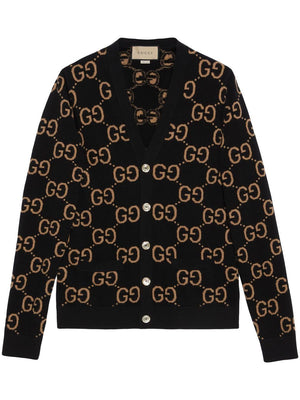 GUCCI Luxury Black Wool Cardigan for Men - SS24 Collection