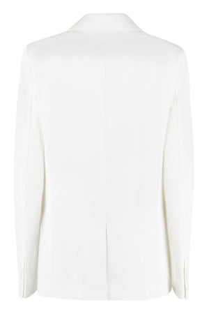 BOTTEGA VENETA Single-Breasted Cotton Blazer in White for Women