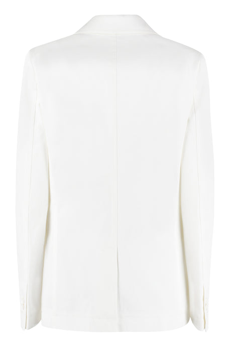 BOTTEGA VENETA Single-Breasted Cotton Blazer in White for Women