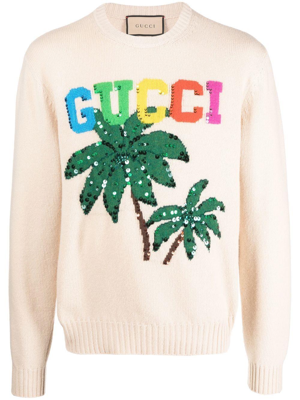 GUCCI Men's Fine Wool Long-Sleeve Crew Neck Knitwear for FW22