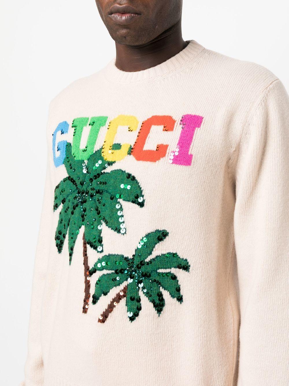 GUCCI Men's Fine Wool Long-Sleeve Crew Neck Knitwear for FW22