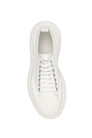ALEXANDER MCQUEEN White Cotton Canvas Sneakers with Tonal Rubber Toe for Women