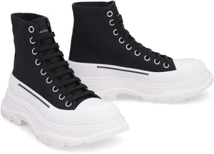 ALEXANDER MCQUEEN Chunky Sole Canvas Sneakers for Women in Black