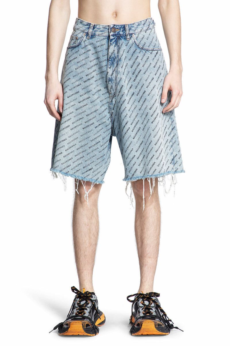 BALENCIAGA Men's Premium Cotton Denim Shorts