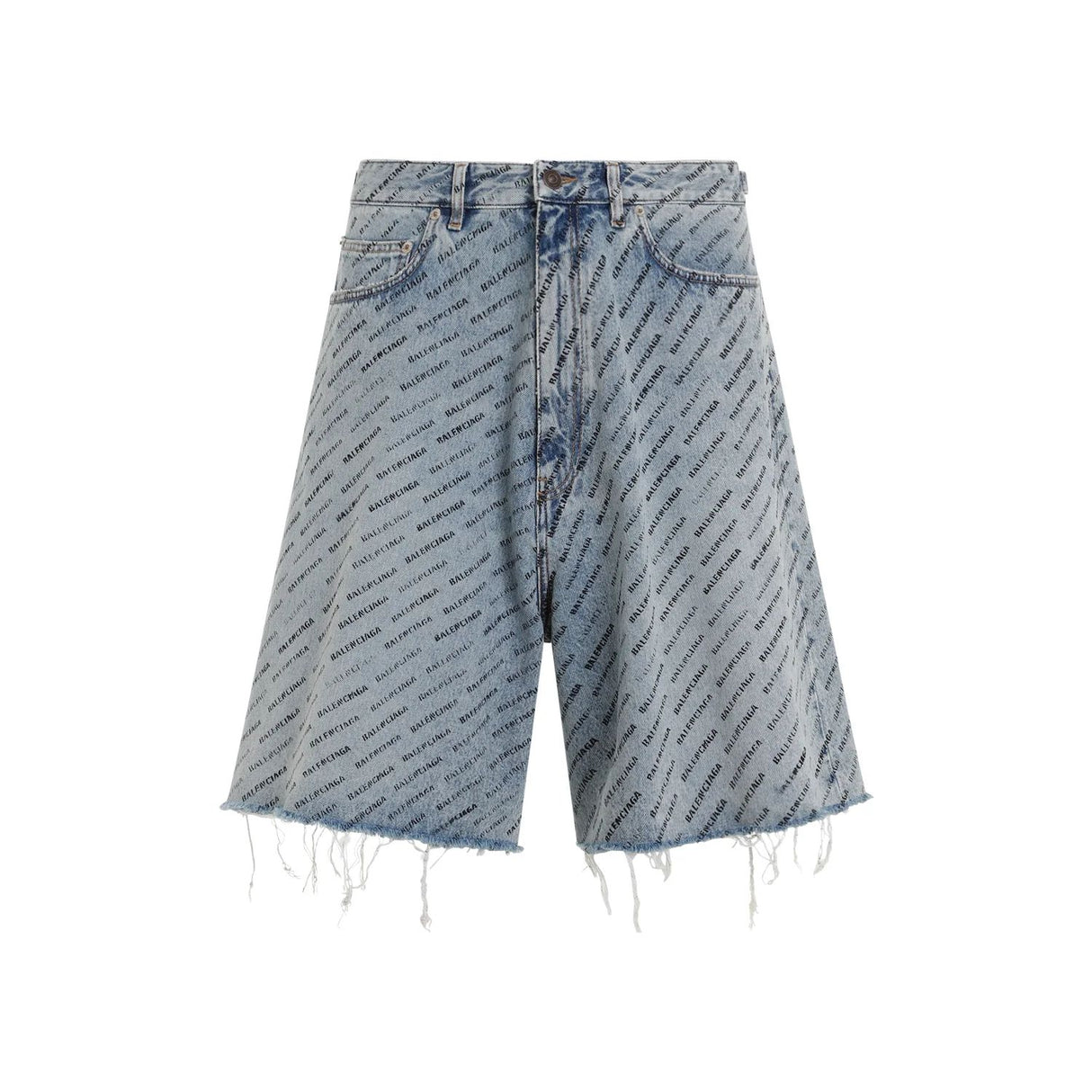 BALENCIAGA Men's Premium Cotton Denim Shorts