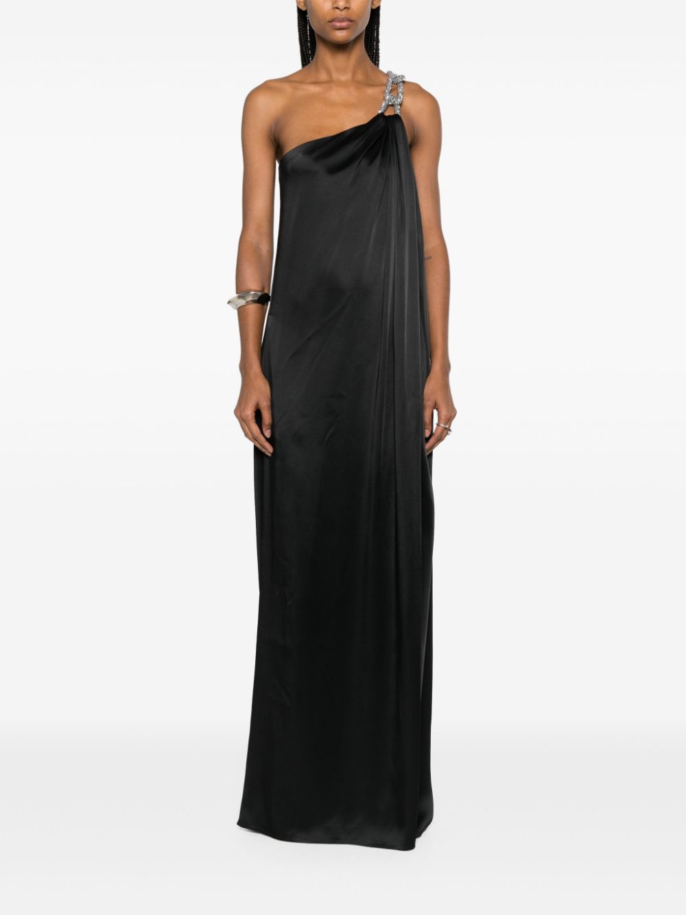 STELLA MCCARTNEY Satin Crystal One-Shoulder Dress for Women