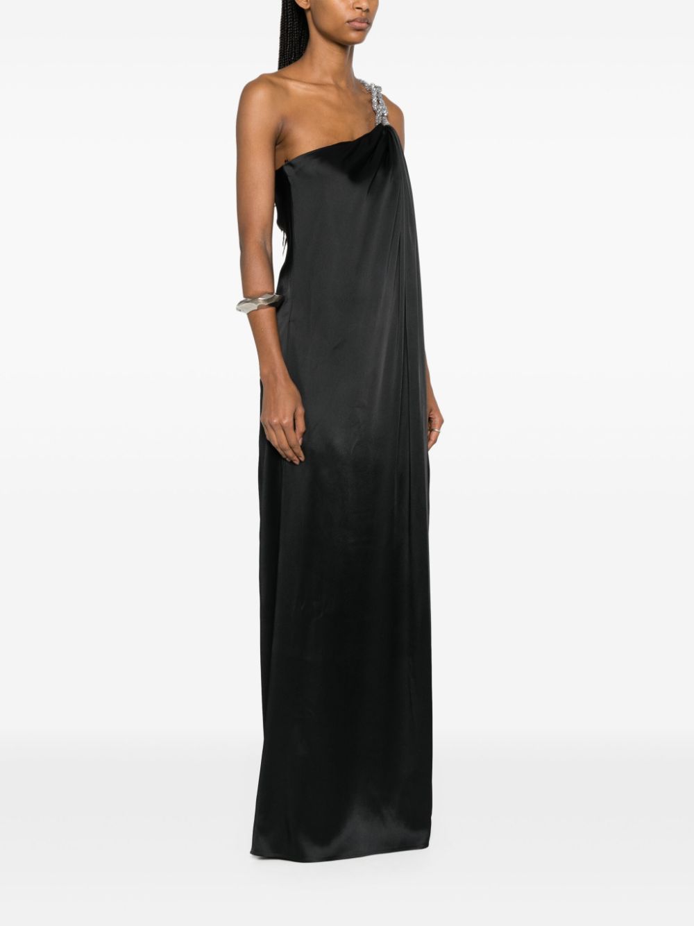 STELLA MCCARTNEY Satin Crystal One-Shoulder Dress for Women