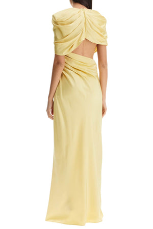 STELLA MCCARTNEY Maxi Cross-Over Dress with Structured Shoulders