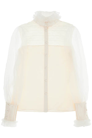 VALENTINO GARAVANI Silk Blouse with Ruffles - Regular Fit