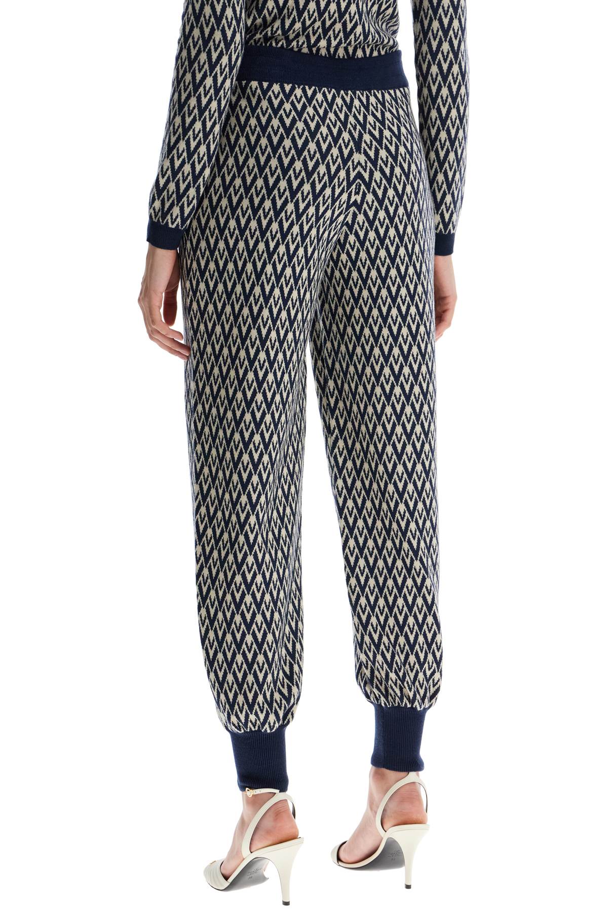 VALENTINO GARAVANI High-Waisted Wide-Leg Zigzag Pants