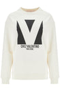 VALENTINO GARAVANI Ivory Cotton Sweatshirt with Bold Logo for Women