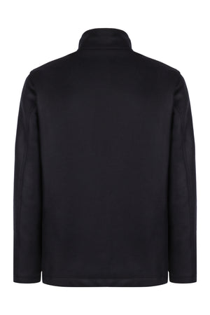 EMPORIO ARMANI Men's Wool Blend Stand-Up Collar Jacket